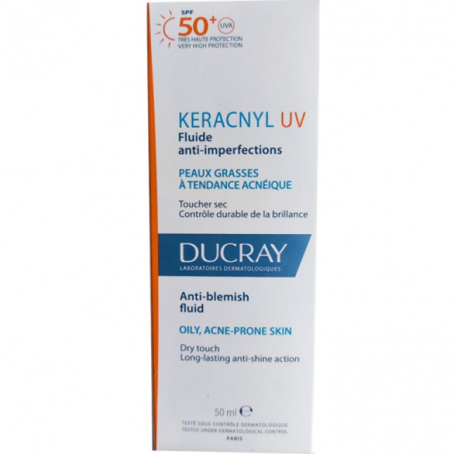 Ducray Kerancyl Αντηλιακό Προσώπου Για Δέρμα Με Τάση Ακμής SPF50 50ml