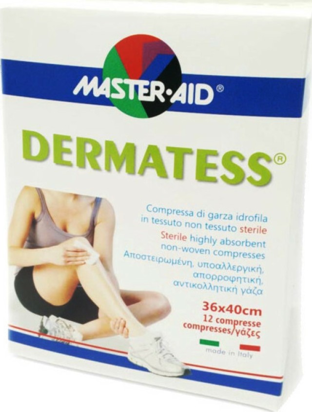 Masteraid Dermatess Plus Αντικολλητικές Γάζες 36x40cm 12τμχ