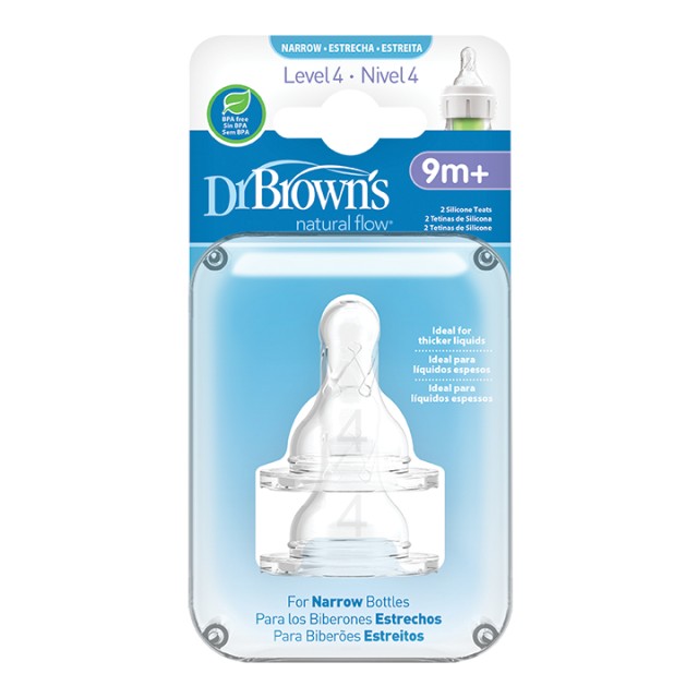 Dr. Browns 313 Options Θηλές Σιλικόνης για Μπιμπερό με Στενό Λαιμό 9m+ 2τμχ