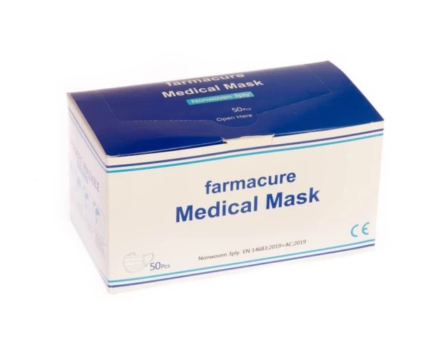 Farmacure Ιατρικές Μάσκες Προστασίας Προσώπου Μίας Χρήσης 50τμχ