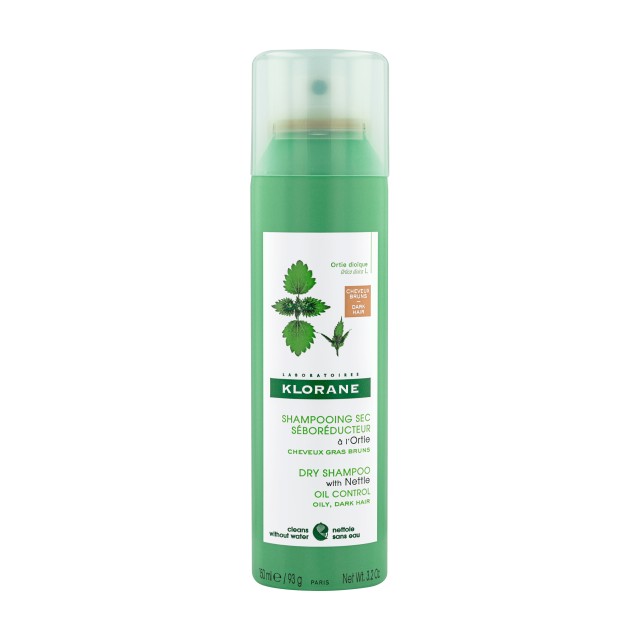Klorane Ortie Dry Shampoo Ξηρό Σαμπουάν Με Τσουκνίδα Για Καστανά/Μαύρα Λιπαρά Μαλλιά 150ml