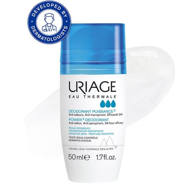Uriage Power 3 Deodorant Roll-On Αντιιδρωτικό Αποσμητικό, 50ml