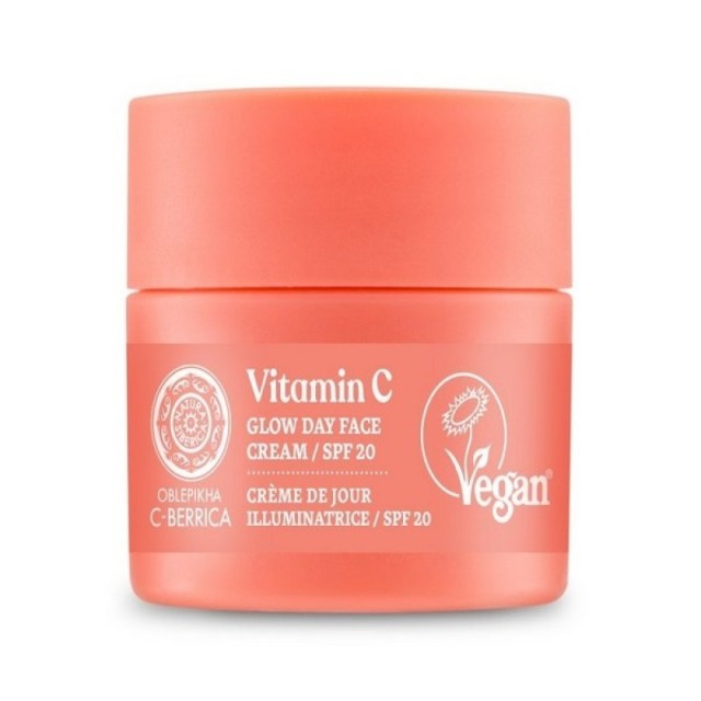 Natura Siberica Oblepikha C-Berrica Glow Day Face Cream Κρέμα Ημέρας Λάμψης Με Βιταμίνη C Για Όλους Τους Τύπους Επιδερμίδας SPF20 50ml