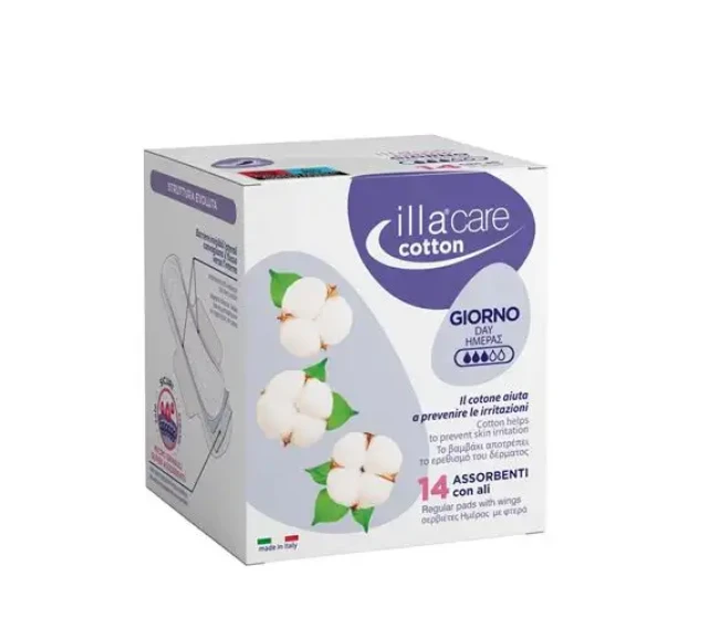 Illa Care Σερβιέτες Ημέρας με Φτερά από 100% Υδρόφιλο Βαμβάκι 14τμχ.