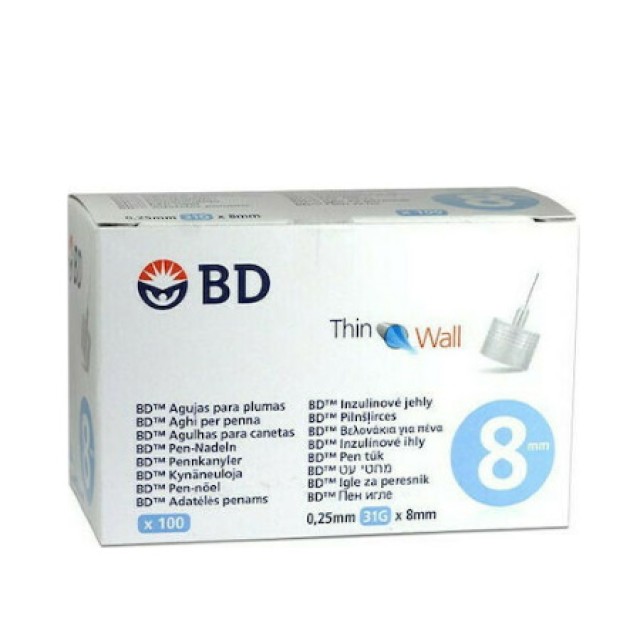 BD Sterile Insulin Pen Needles 31G 0.25 x 8mm 100 pieces