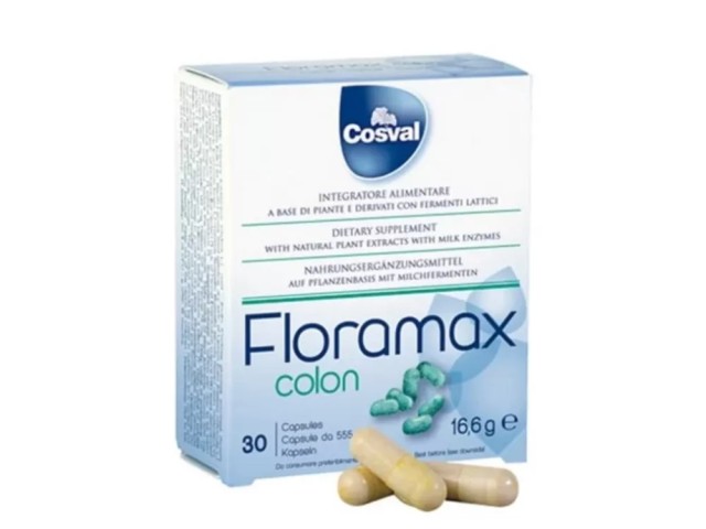 Cosval Floramax Colon, Προβιοτικό Συμπλήρωμα για την Εξισορρόπηση της Γαστρεντερικής Κινητικότητας, 30caps