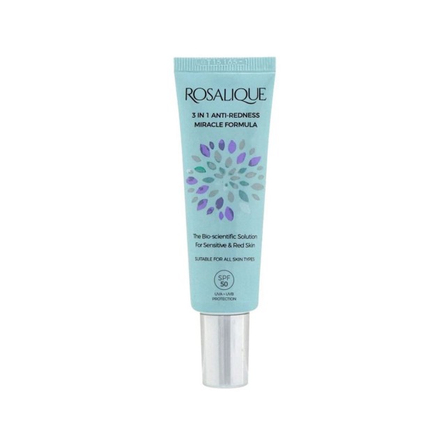 Rosalique 3-in-1 Anti-Redness Miracle Formula SPF50 Κρέμα Κάλυψης Για Ευαίσθητα & Με Ερυθρότητα Δέρματα 30ml
