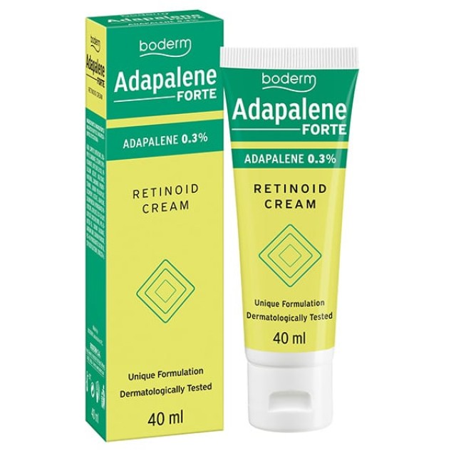 Boderm Adapalene 0.3% Forte Retinoid Ενυδατική Κρέμα Προσώπου Kατά των Ατελειών & της Ακμής, 40ml