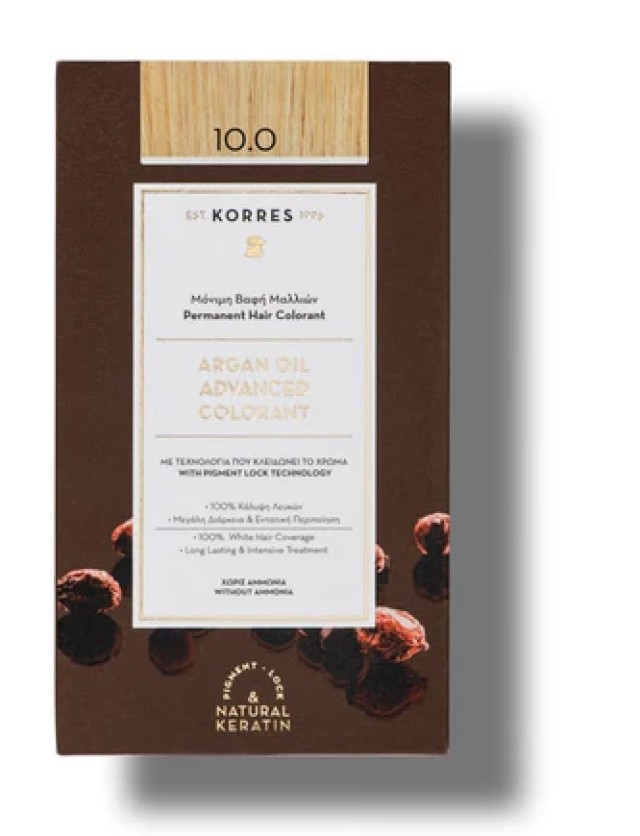 Korres Argan Oil Advanced Colorant 10.0 Ξανθό Πλατίνας Φυσικό 50ml