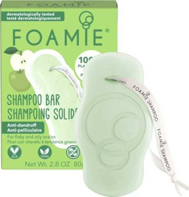 Foamie Apple Cider Vinegar Anti Dandruff Shampoo Bar Σαμπουάν σε Μορφή Μπάρας για Μαλλιά με Ξηροδερμία, Πιτυρίδα και Ευαίσθητο Τριχωτό 80gr