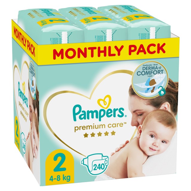 Pampers Premium Care No2 (4-8kg) Monthly 240τμχ