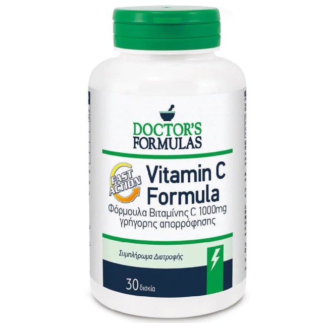 Doctors Formula Vitamin C 1000mg Fast Action Συμπλήρωμα Διατροφής Γρήγορης Απορρόφησης, 30tabs