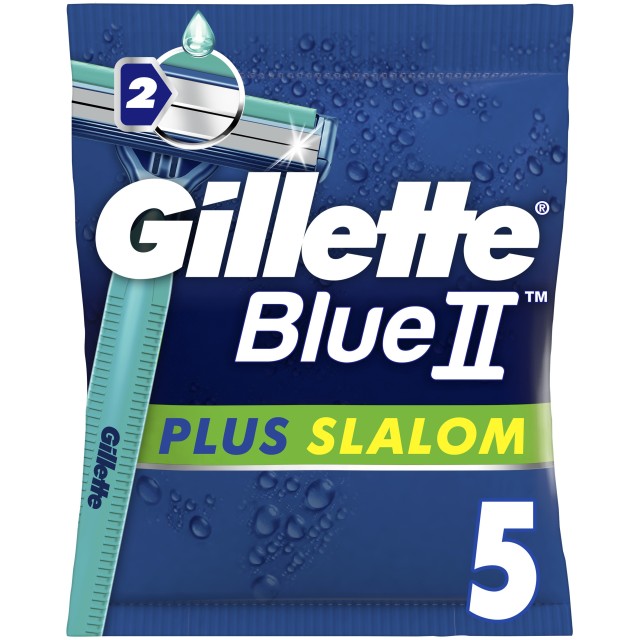 Gillette Blue II Slalom Plus Ξυραφάκια Μιας Χρήσης 5τμχ