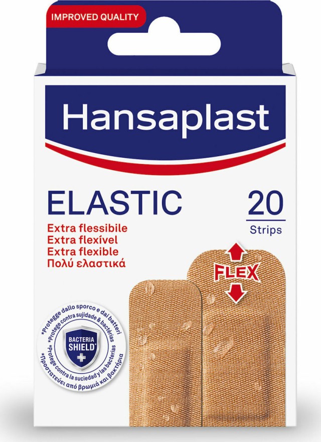 Hansaplast Elastic Extra Flexible Αυτοκόλλητα Επιθέματα Ελαστικά & Αδιάβροχα 2 Μεγέθη 20τμχ