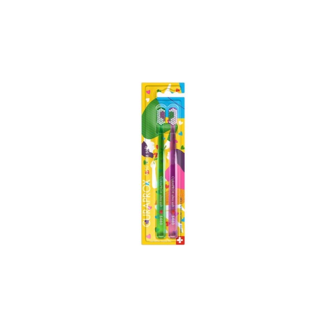 Curaprox CS 5460 Duo Love Edition Ultra Soft Πράσινο & Φούξια 2τμχ