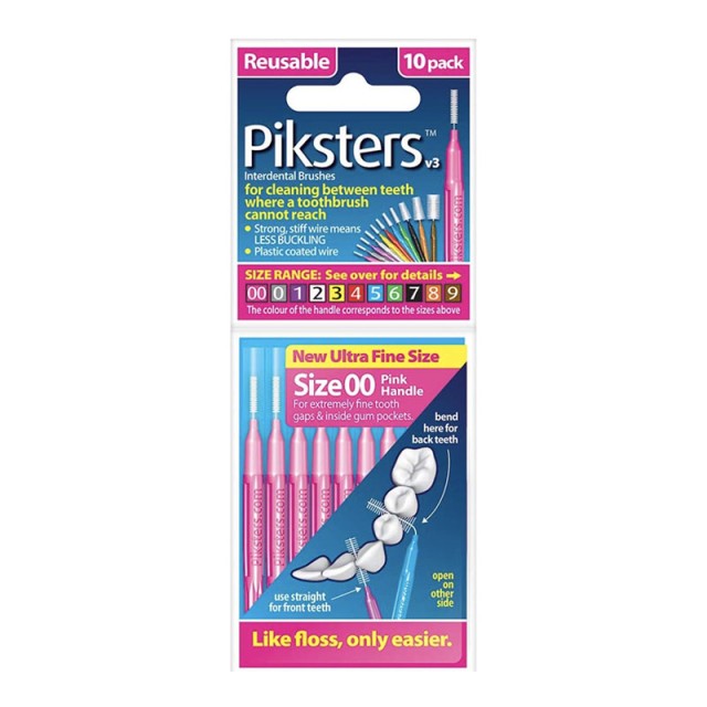 Piksters Regular Μεσοδόντια Βουρτσάκια Size 00 Pink 10τμχ