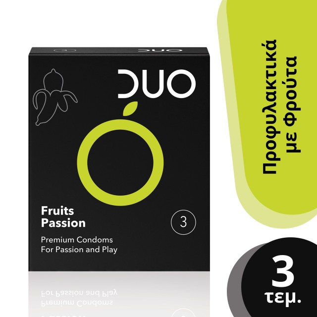 Duo Fruits Passion Προφυλακτικά Με Γεύσεις Φρούτων 3τμχ