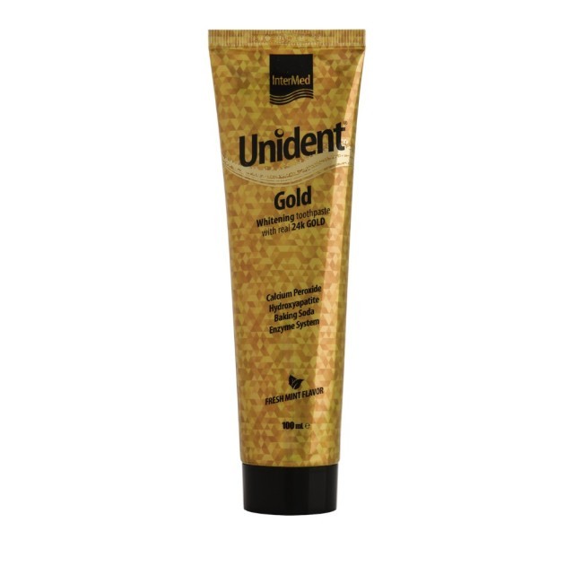 Intermed Unident Gold Toothpaste Λευκαντική Οδοντόκρεμα 100ml