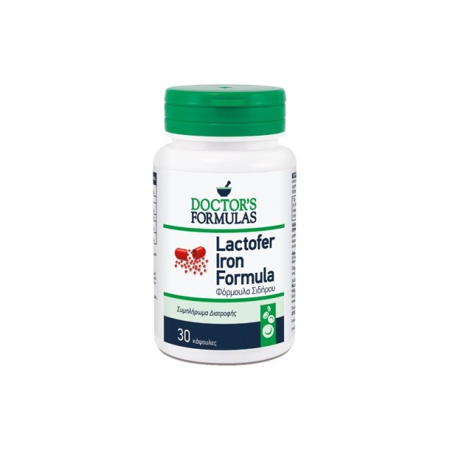 Doctors Formulas Lactofer Iron Formula Συμπλήρωμα Διατροφής Φόρμουλα Μίκροενκαψυλιωμένου Σιδήρου & Λακτοφερίνης 30 δισκία
