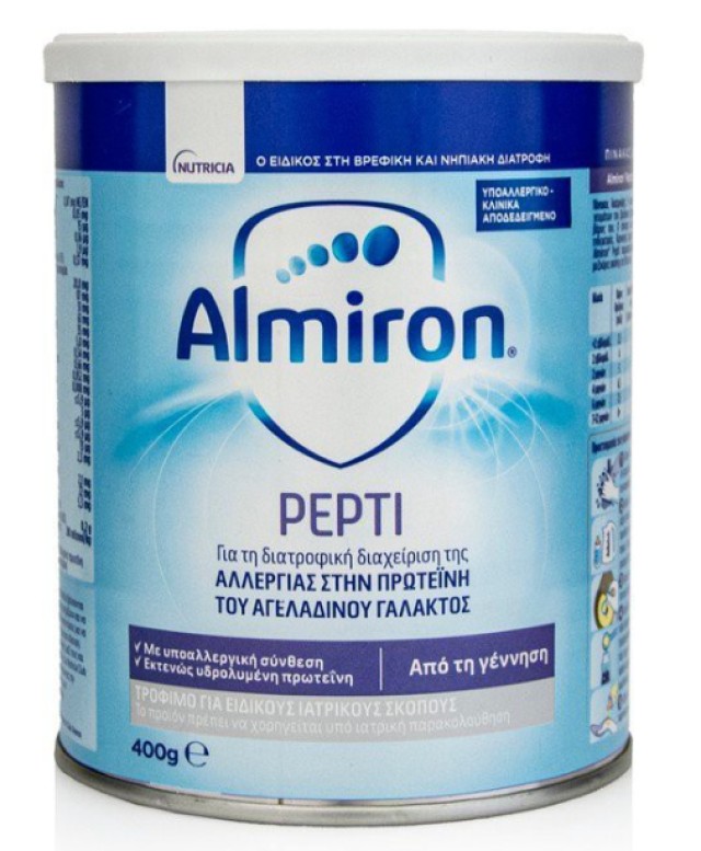 Nutricia Almiron Pepti Γάλα Για Βρέφη Με Διαγνωσμένη Αλλεργία Στην Πρωτεΐνη Του Αγελαδινού Γάλακτος 0m+ 400gr
