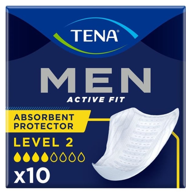 Tena Men Active Fit Absorbent Protector Level 2 Επιθέματα Ακράτειας, 10τεμ