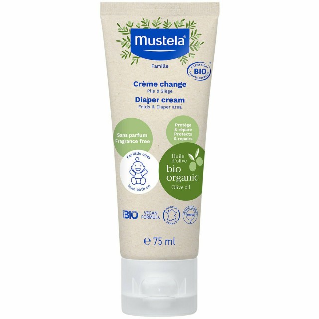 Mustela Bio Organic Κρέμα Αλλαγής Πάνας Aloe Olive Oil 75ml