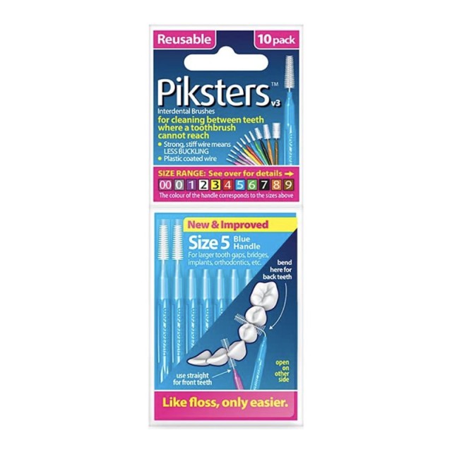 Piksters Regular Μεσοδόντια Βουρτσάκια Size 5 Blue 10τμχ