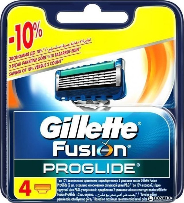 Gillette Fusion Proglide Ανταλλακτικές Κεφαλές Ανδρικής Ξυριστικής Μηχανής Με 5 Λεπίδες Κατά Των Ερεθισμών 4τμχ