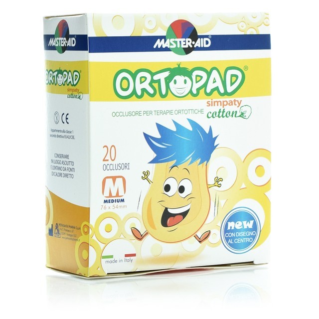 Master Aid Ortopad Medium Simpaty Cotton Παιδικά Οφθαλμικά Αυτοκόλλητα για Στραβισμό (7,6x5,4cm) 20τμχ