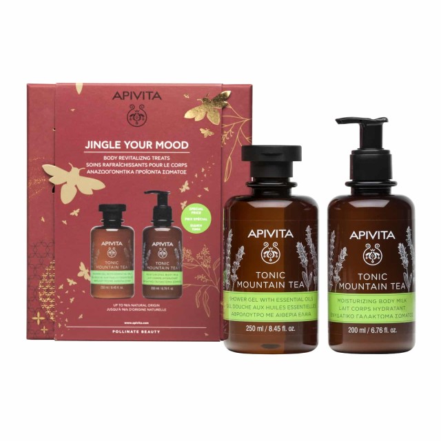 Apivita Promo Jingle Your Mood Tonic Mountain Tea Αφρόλουτρο 250ml & Ενυδατικό Γαλάκτωμα Σώματος 200ml