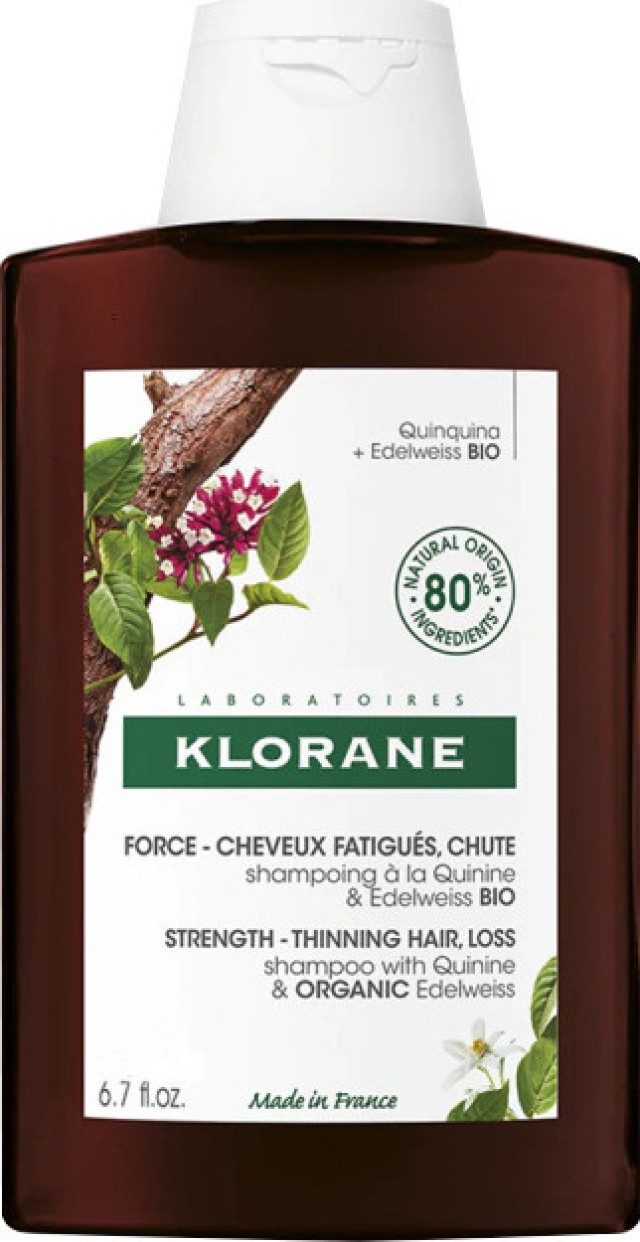 Klorane Quinine Strength Thinning Hair Loss Shampoo Σαμπουάν Κατά Της Τριχόπτωσης Με Κινίνη Και Βιολογικό Εντελβάις 400ml