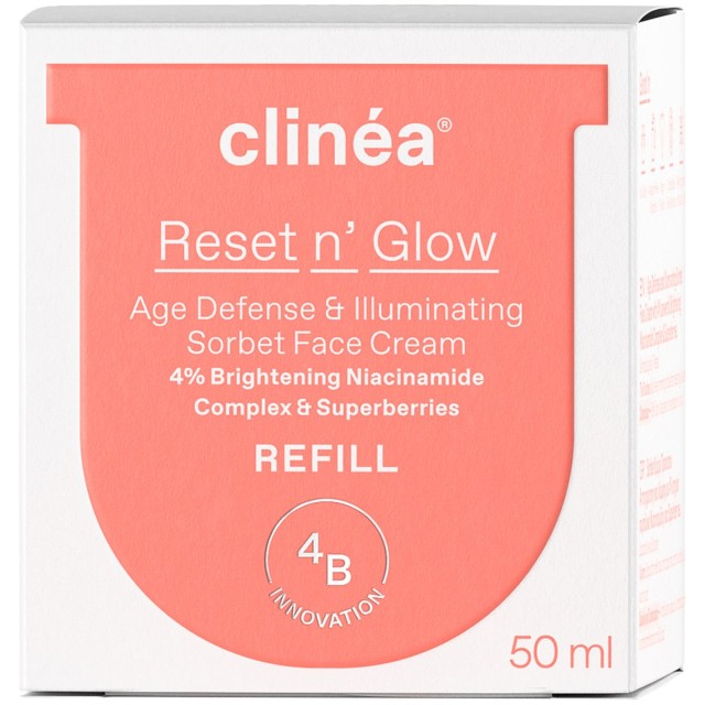 Clinea Reset n Glow Age Defense & Illuminating Sorbet Face Cream Refill Κρέμα Προσώπου Ημέρας Αντιγήρανσης & Λάμψης Ανταλλακτικό 50ml