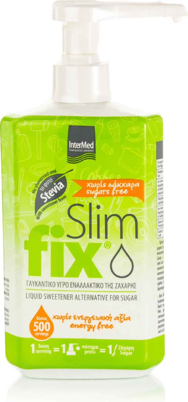 Intermed Slim Fix Stevia Γλυκαντικό Υγρό με Στέβια Εναλλακτικό της Ζάχαρης 500gr