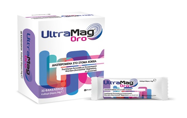 PharmaNutra UltraMag Oro Συμπλήρωμα Διατροφής Με Σουκροσωμικό Μαγνήσιο 30 Φακελίσκοι