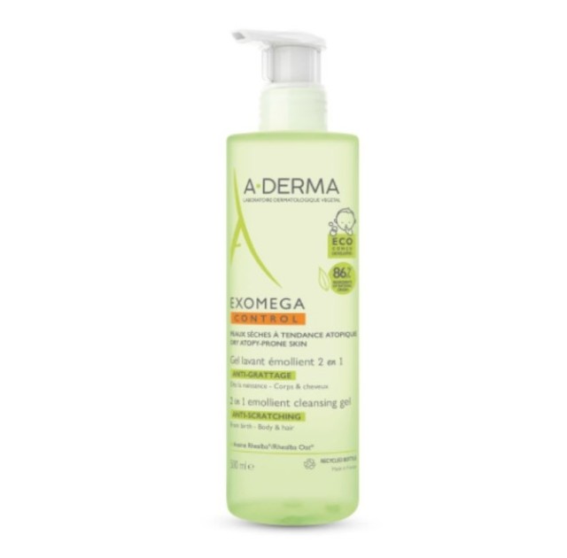 A-Derma Exomega Control Gel 2In1 Για Την Βρεφική Ατοπική Επιδερμίδα 500ml