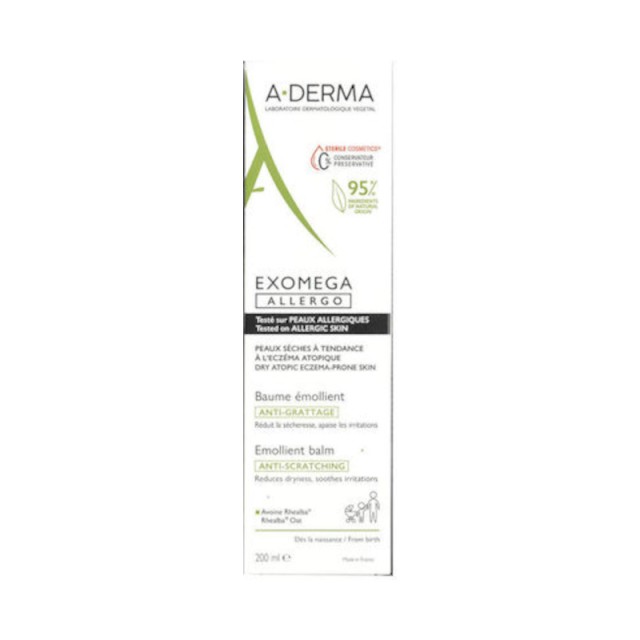 A-Derma Exomega Allergo Emollient Ενυδατικό Balm Σώματος για Ξηρές Επιδερμίδες 200ml