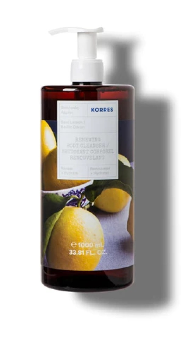 Korres Basil & Lemon Body Cleanser Αφρόλουτρο Βασιλικό & Λεμόνι 1lt