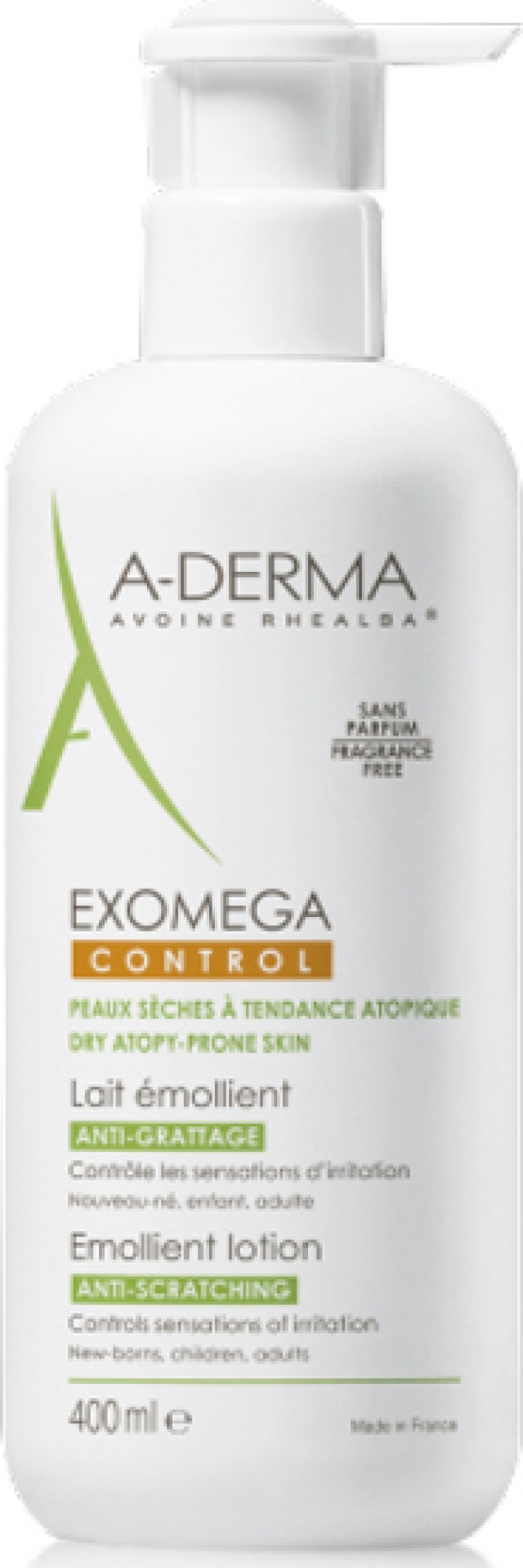 A-Derma Exomega Control Γαλάκτωμα Ελαφριάς Υφής Για Το Ατοπικό Δέρμα 400ml