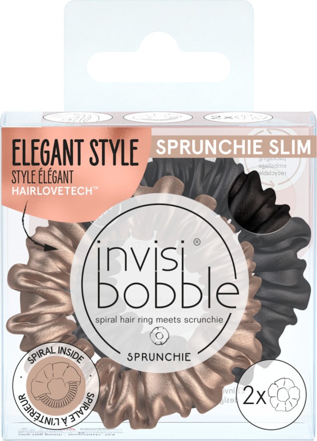 Invisibobble Slim Sprunchie True Golden Λαστιχάκι Υφασμάτινης Υφής 2τμχ