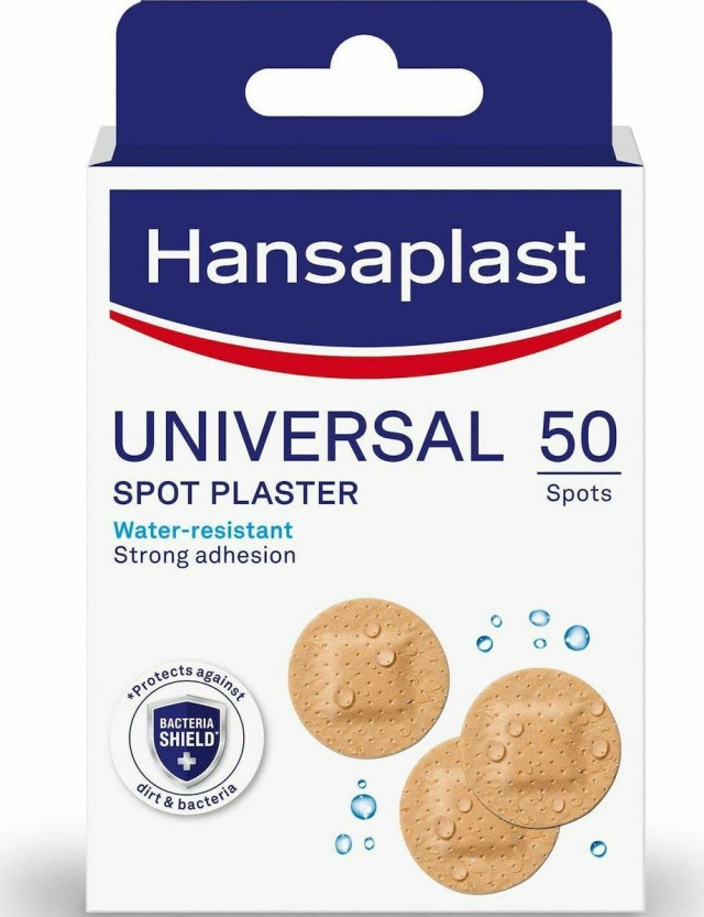 Hansaplast Universal Spot Plaster Στρογγυλά Επιθέματα Ανθεκτικά Στο Νερό 50τμχ