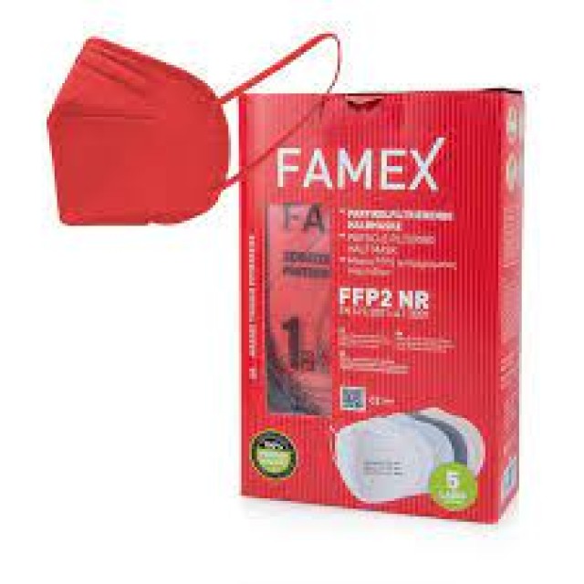 Famex Μάσκα Προστασίας FFP2 Κόκκινο 10τμχ