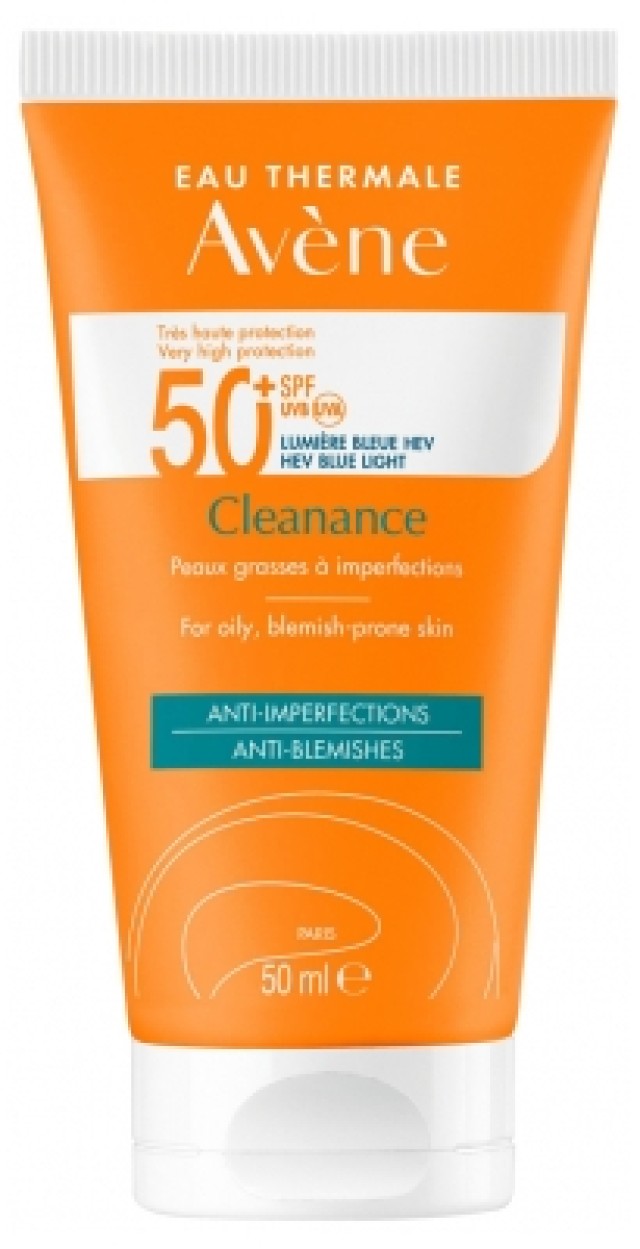 Avene Cleanance Solaire Αντηλιακό Προσώπου Για Το Ευαίσθητο Λιπαρό Δέρμα Με Ατέλειες SPF50+ 50ml