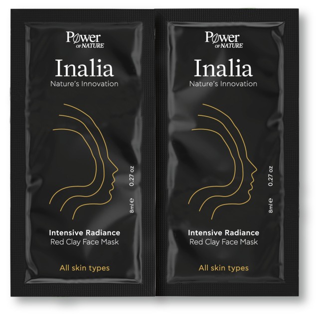 Power Health Inalia Intensive Radiance Red Clay Μάσκα Προσώπου για Αναζωογόνηση / Καθαρισμός με Άργιλο 2τμχ 8ml