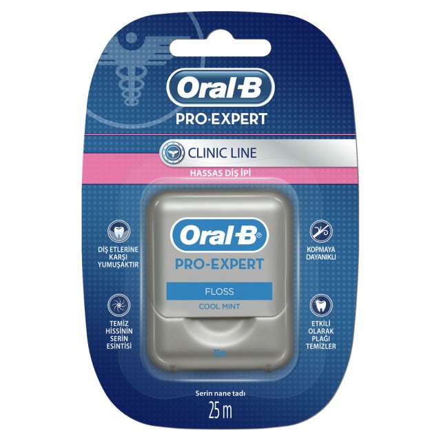 Oral-b Pro Expert Clinic Line Κερωμένο Οδοντικό Νήμα Με Γεύση Μέντα 25m