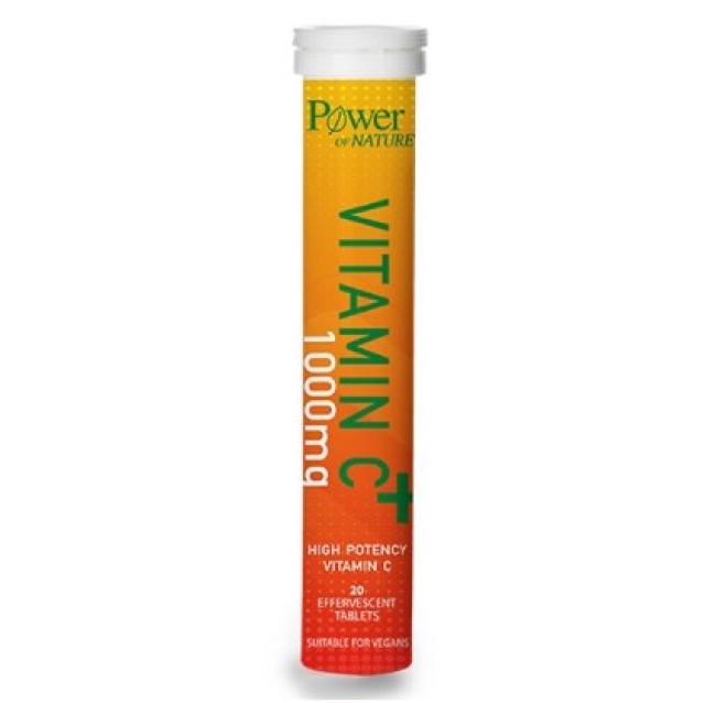 Power of Nature Vitamin C 1000 mg High Potency, Πορτοκάλι 20 αναβράζοντα δισκία.