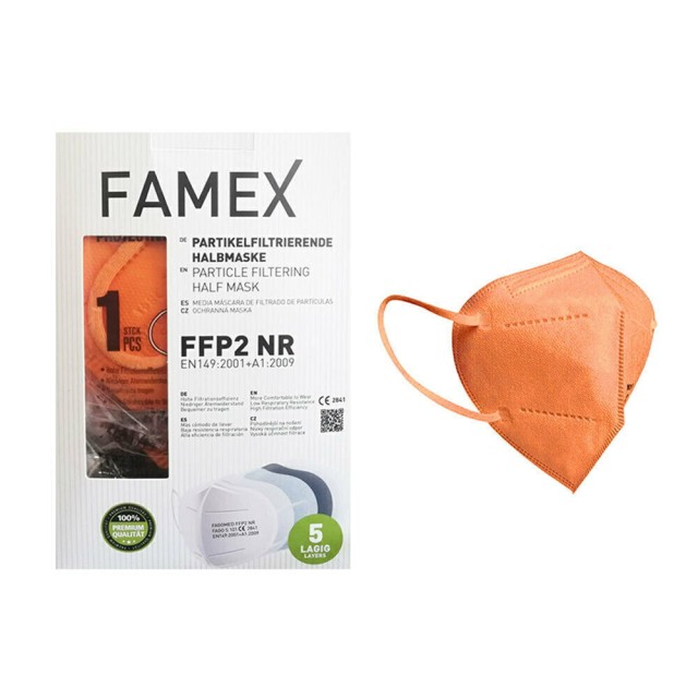 Famex Μάσκα Προστασίας FFP2 Πορτοκαλί 10τμχ