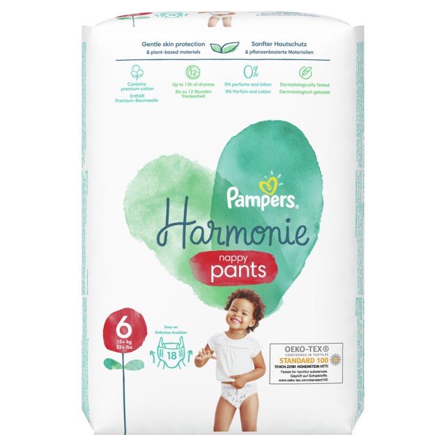 Pampers Harmonie Pants No6 (15+kg) Value Pack 18τμχ