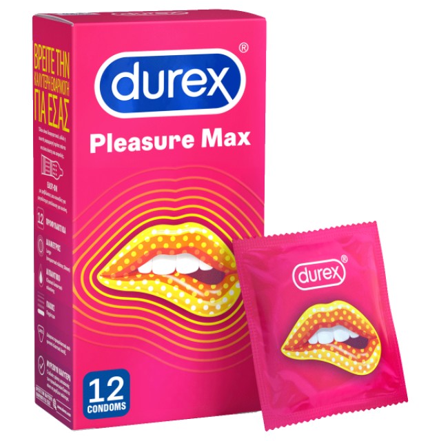 Durex Προφυλακτικά με Κουκίδες & Ραβδώσεις Pleasure Μax 12τμχ