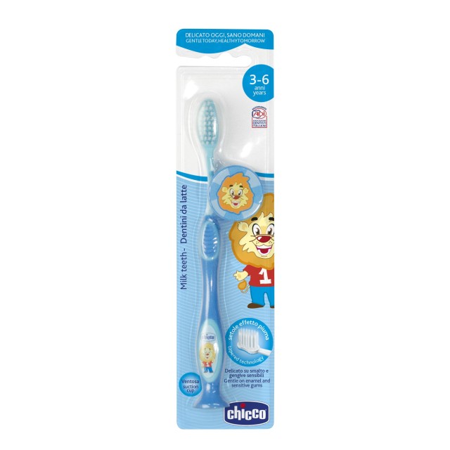 Chicco Dental Care Οδοντόβουρτσα Μπλε/Πράσινη 3-6 Ετών