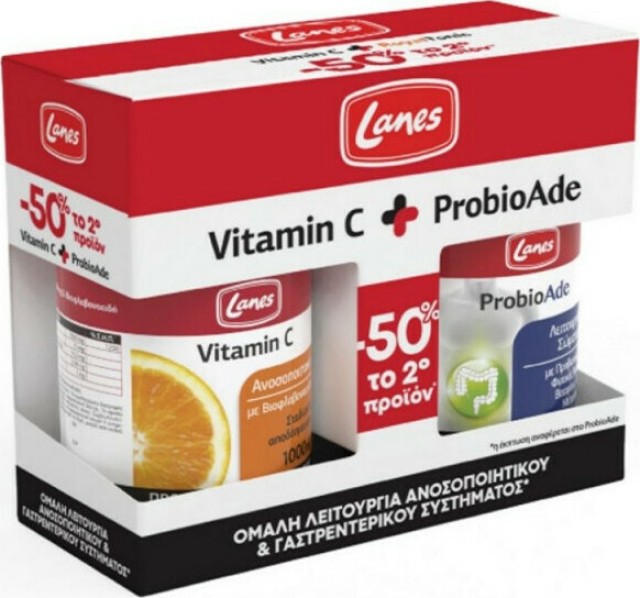Lanes Promo Vitamin C 1000mg 30 ταμπλέτες & ProbioAde 20 κάψουλες Λήξη 05/23